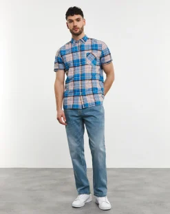 Jacamo Short Sleeve Oxford Check Shirt
