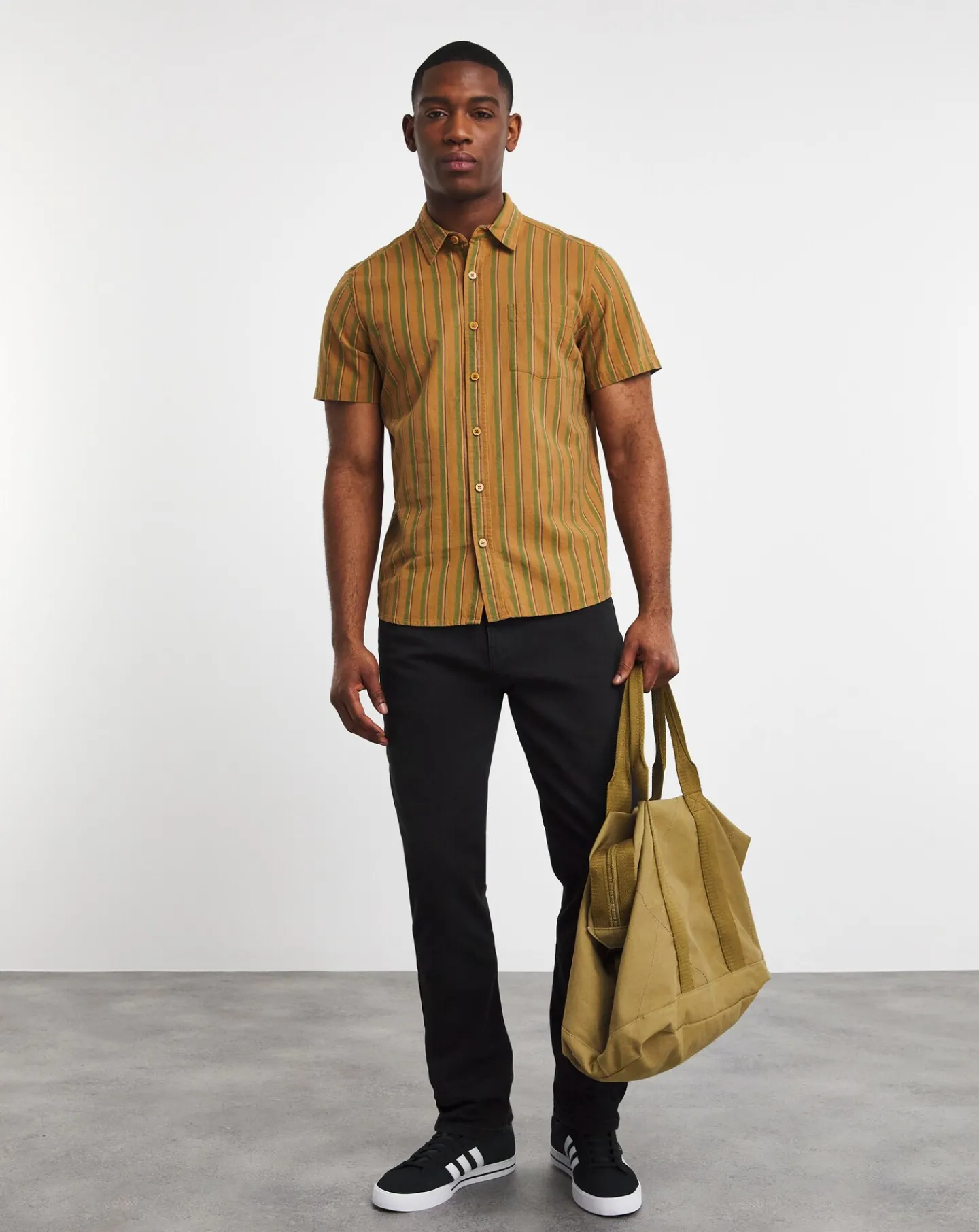 Jacamo Short Sleeve Stripe Shirt