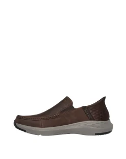 SKECHERS Parson Moc Toe Leather Slip Ins