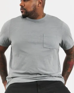 Jacamo Slub Garment Dyed Pocket T-Shirt
