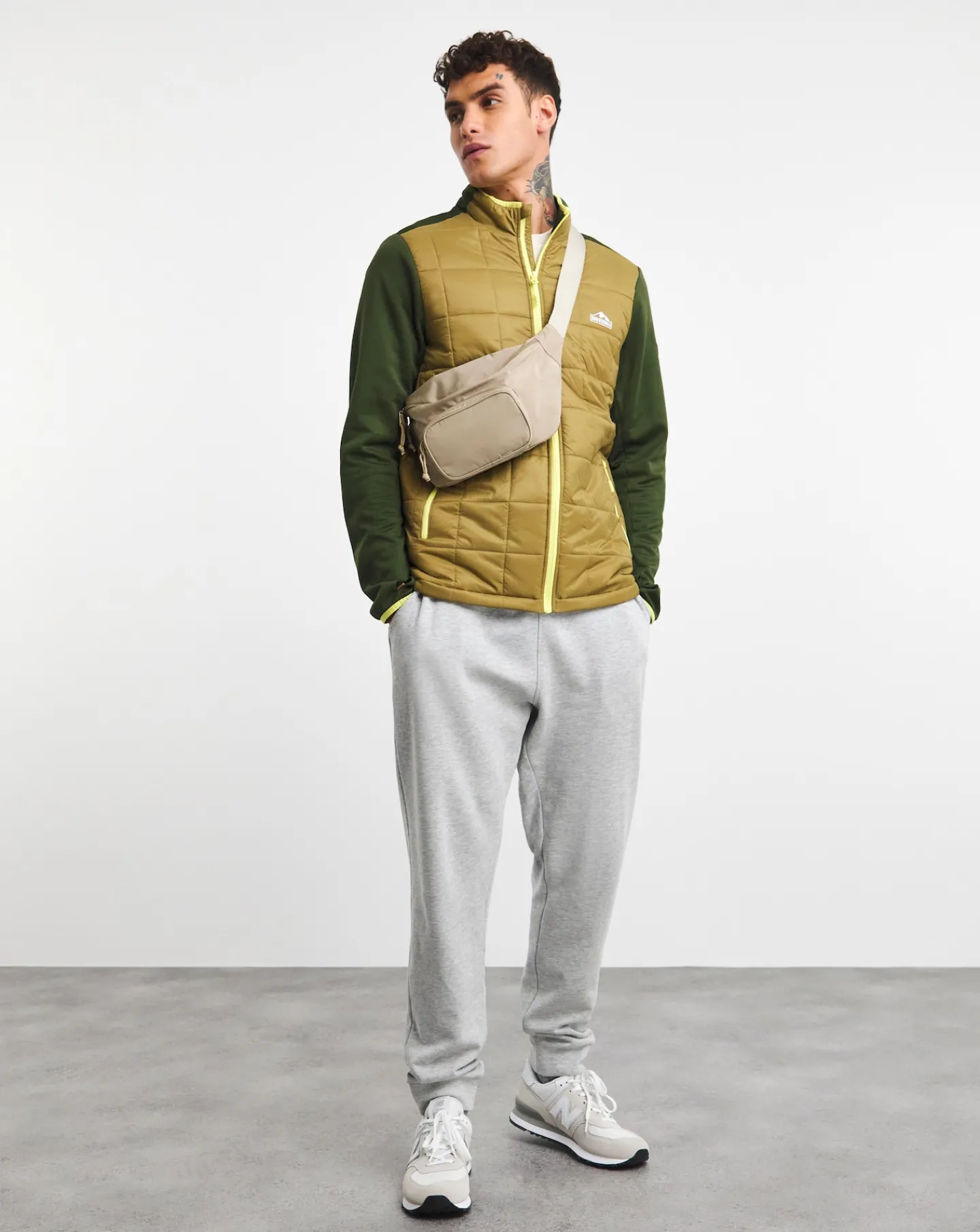 Snowdonia Square Padded Hybrid Zip Up Jacket