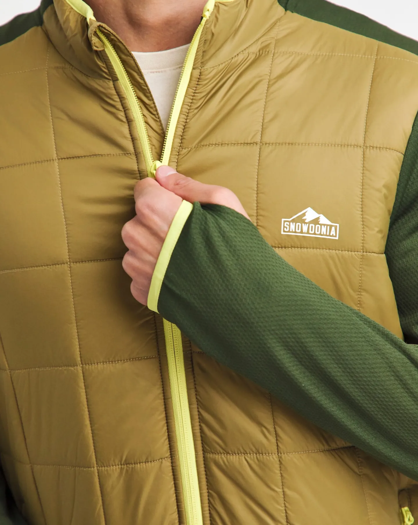 Snowdonia Square Padded Hybrid Zip Up Jacket