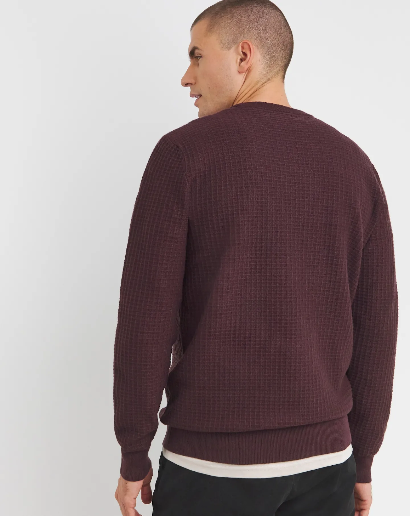 Jacamo Soft Touch Grid Crew Neck Jumper with Ecovero