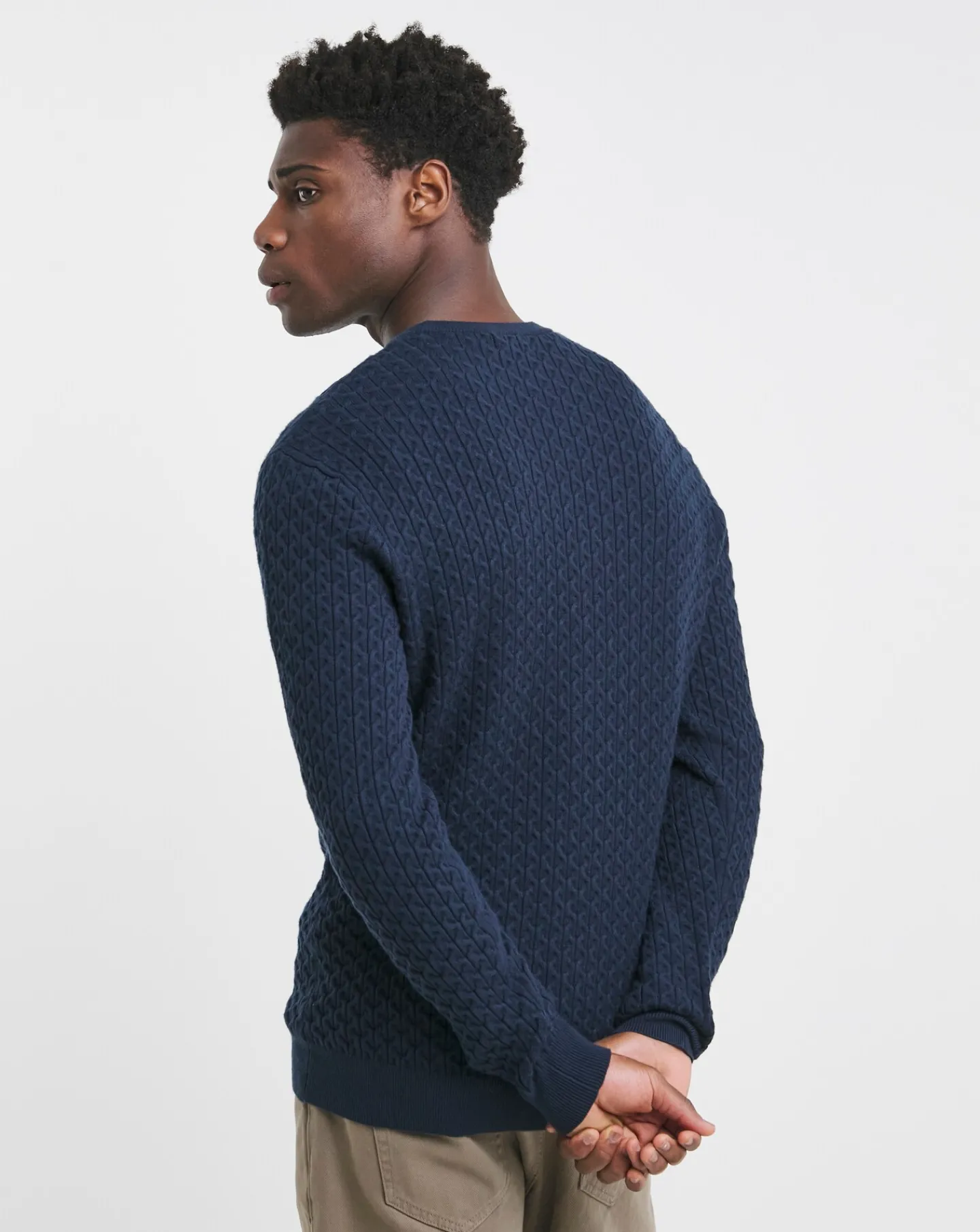 Jacamo Soft Touch Cable Crew Neck Jumper with Ecovero