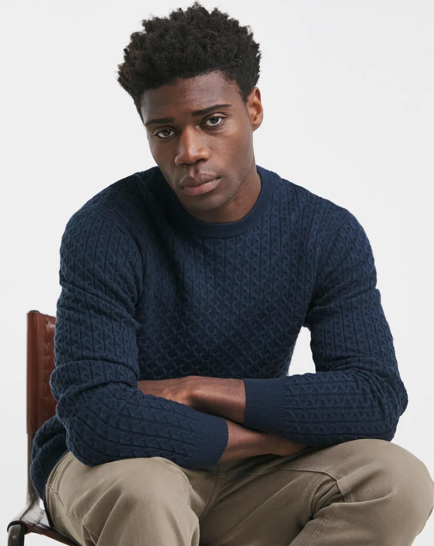 Jacamo Soft Touch Cable Crew Neck Jumper with Ecovero