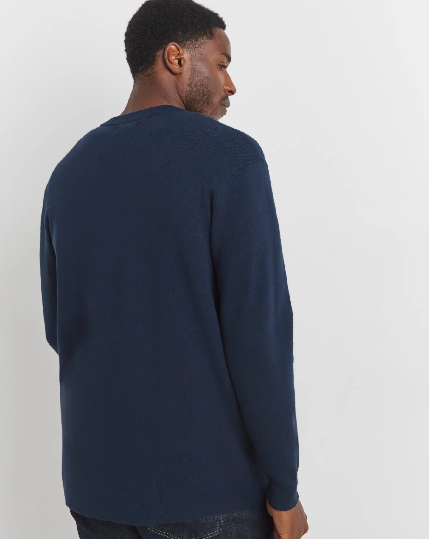 Jacamo Soft Touch Navy Crew Neck Jumper with Ecovero