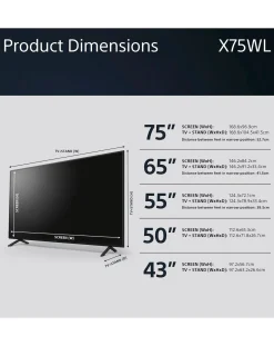 Sony Bravia KD43X75WLPU 43in Smart 4K Ultra HDR LED TV with Google TV