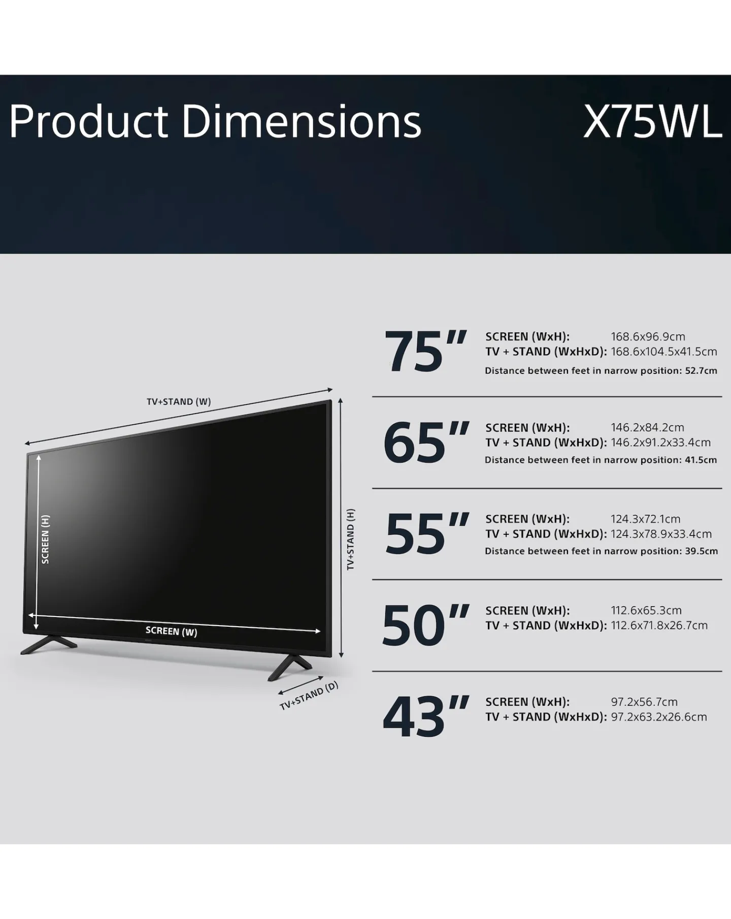 Sony Bravia KD55X75WLU 55in Smart 4K Ultra HDR LED TV with Google TV