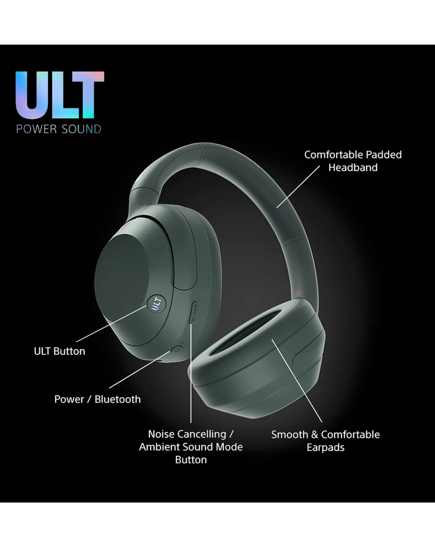 Sony ULT WEAR Wireless Over-Ear Headphones - Forest Grey