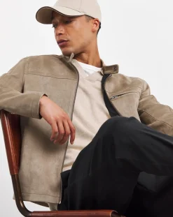 Jacamo Faux Suede Racer Jacket