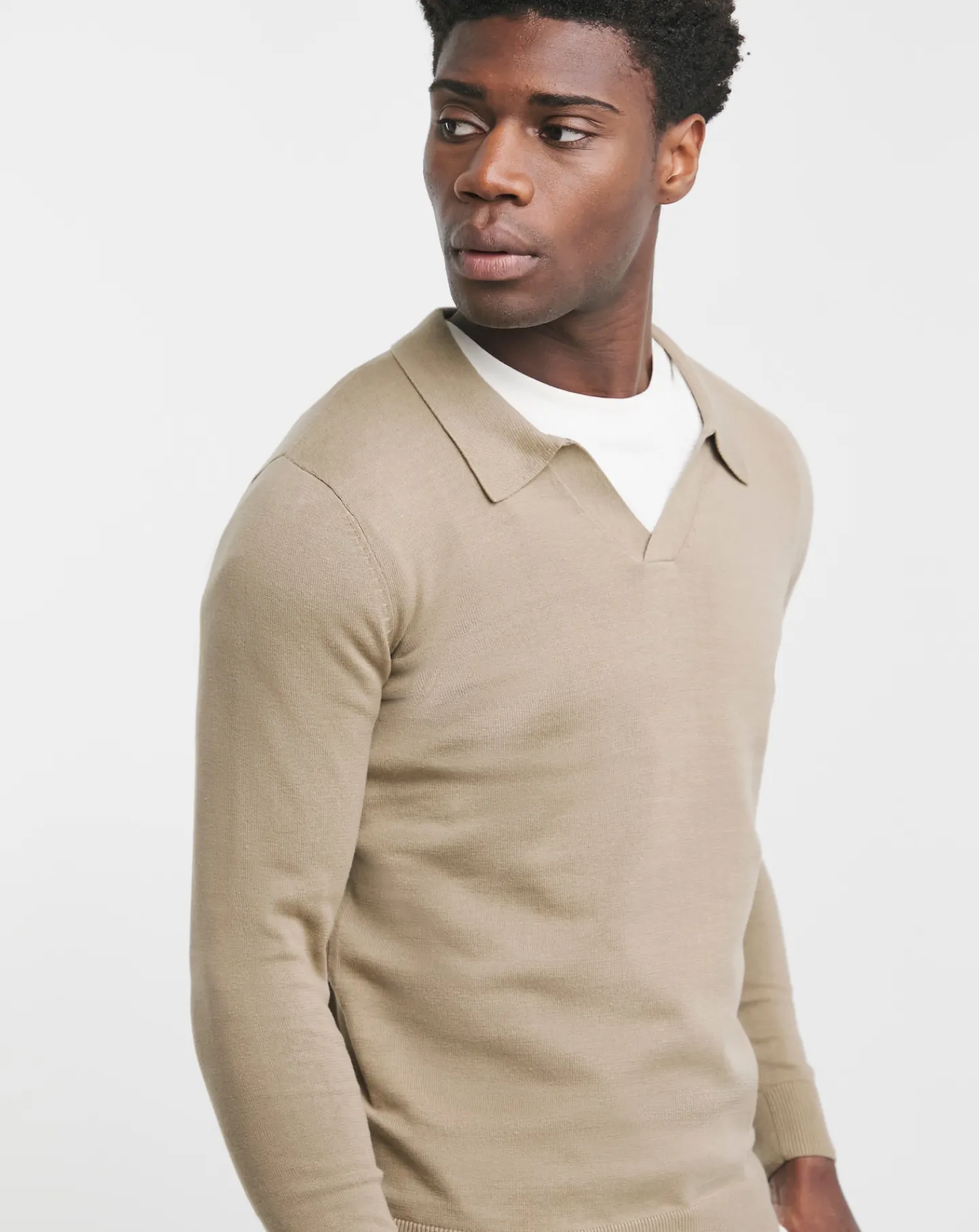 Jacamo Revere Collar Long Sleeve Polo