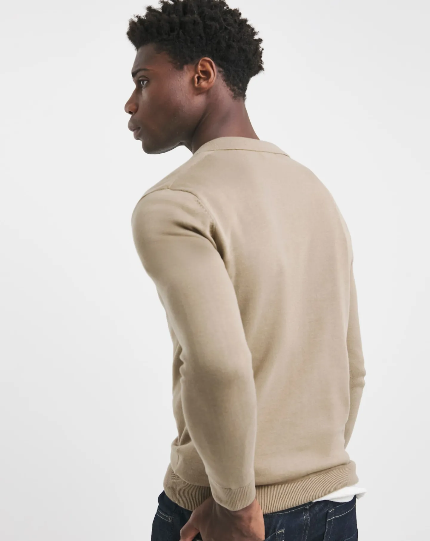 Jacamo Revere Collar Long Sleeve Polo