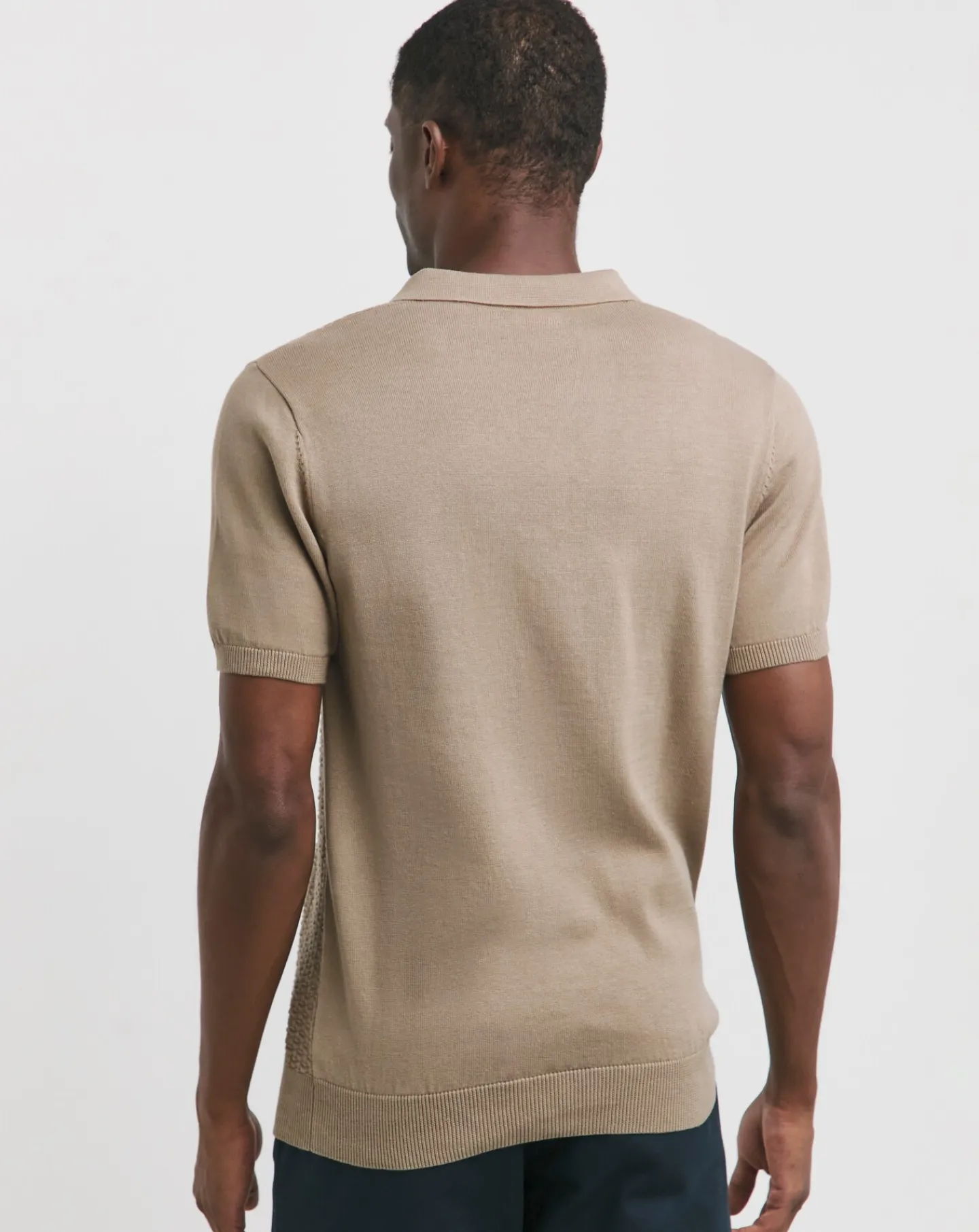 Jacamo Short Sleeve Textured Revere Knit Polo