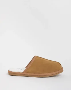 Jacamo Suede Fur Lined Slipper Wide