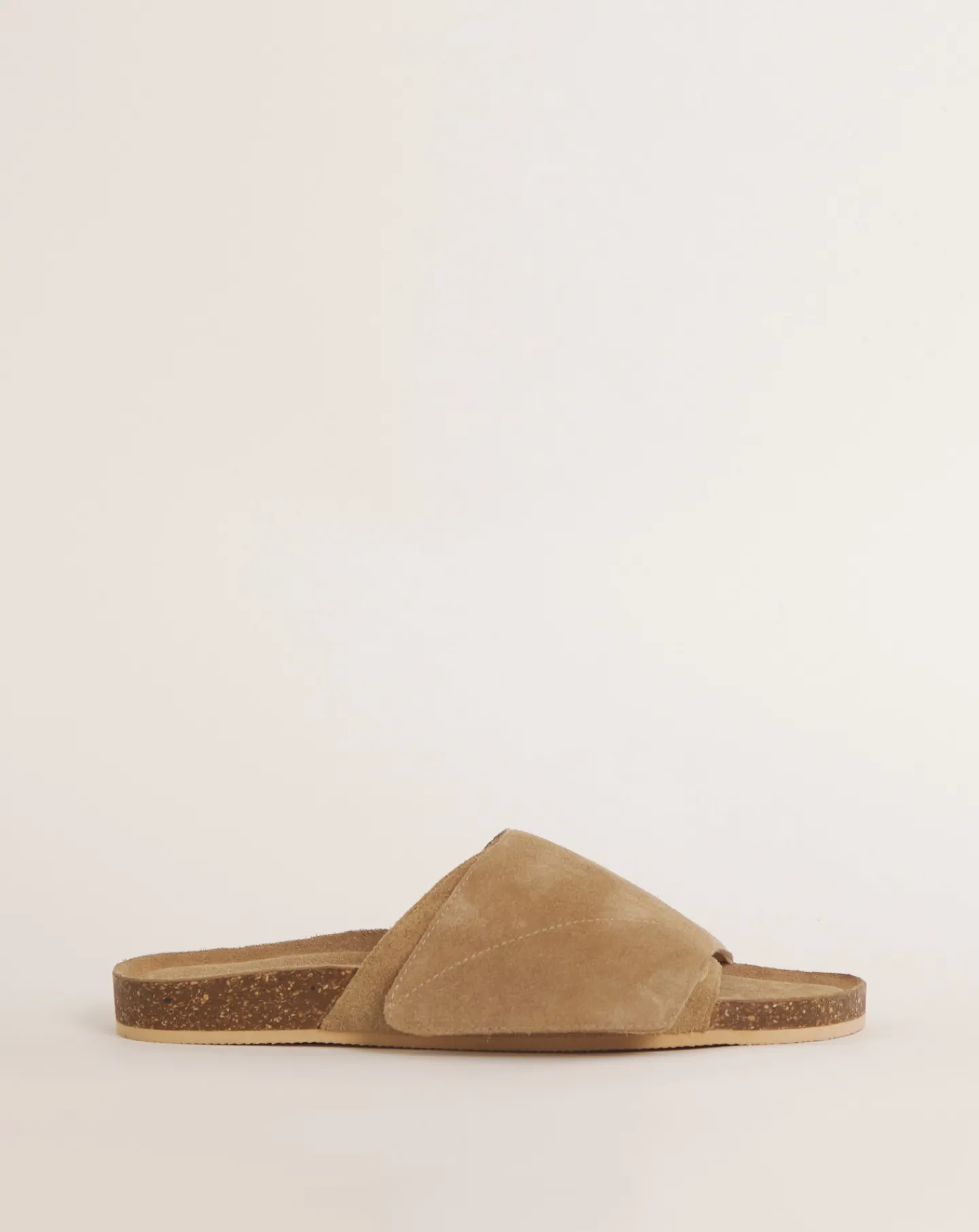 Jacamo Suede Touch and Close Footbed Sandal Wide Fit