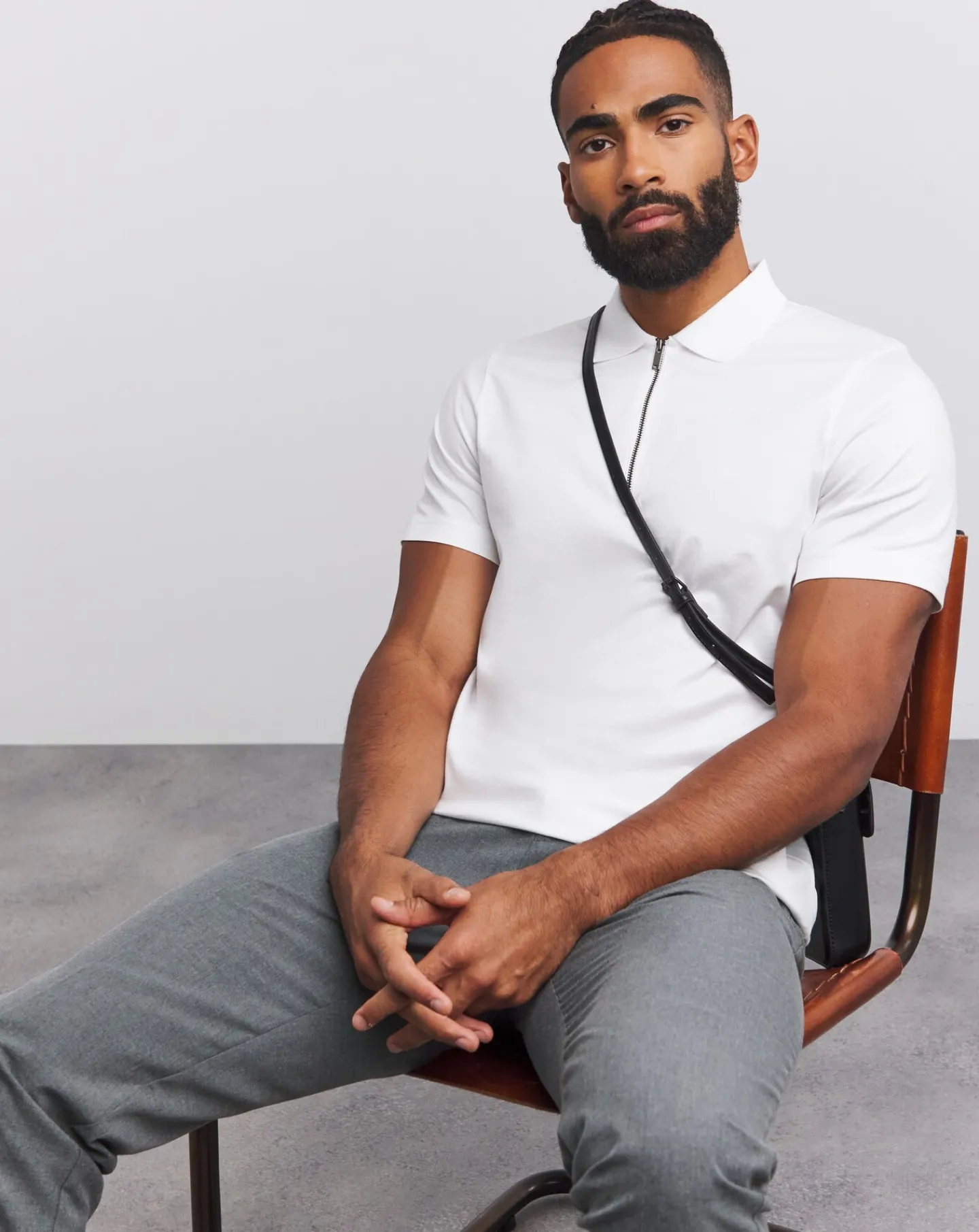 Jacamo Supima Zip Neck Polo