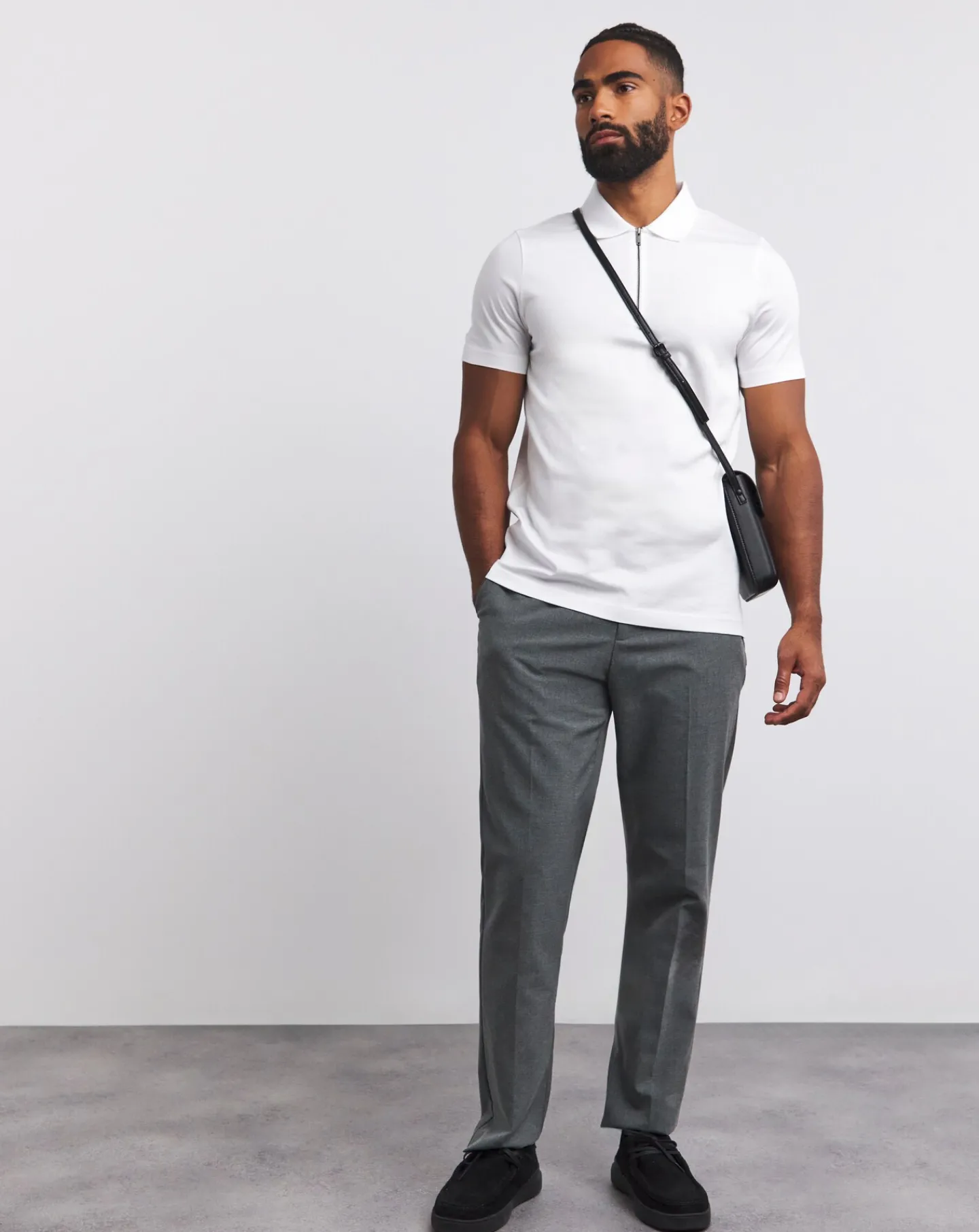 Jacamo Supima Zip Neck Polo