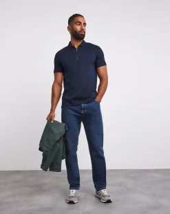Jacamo Supima Zip Neck Polo