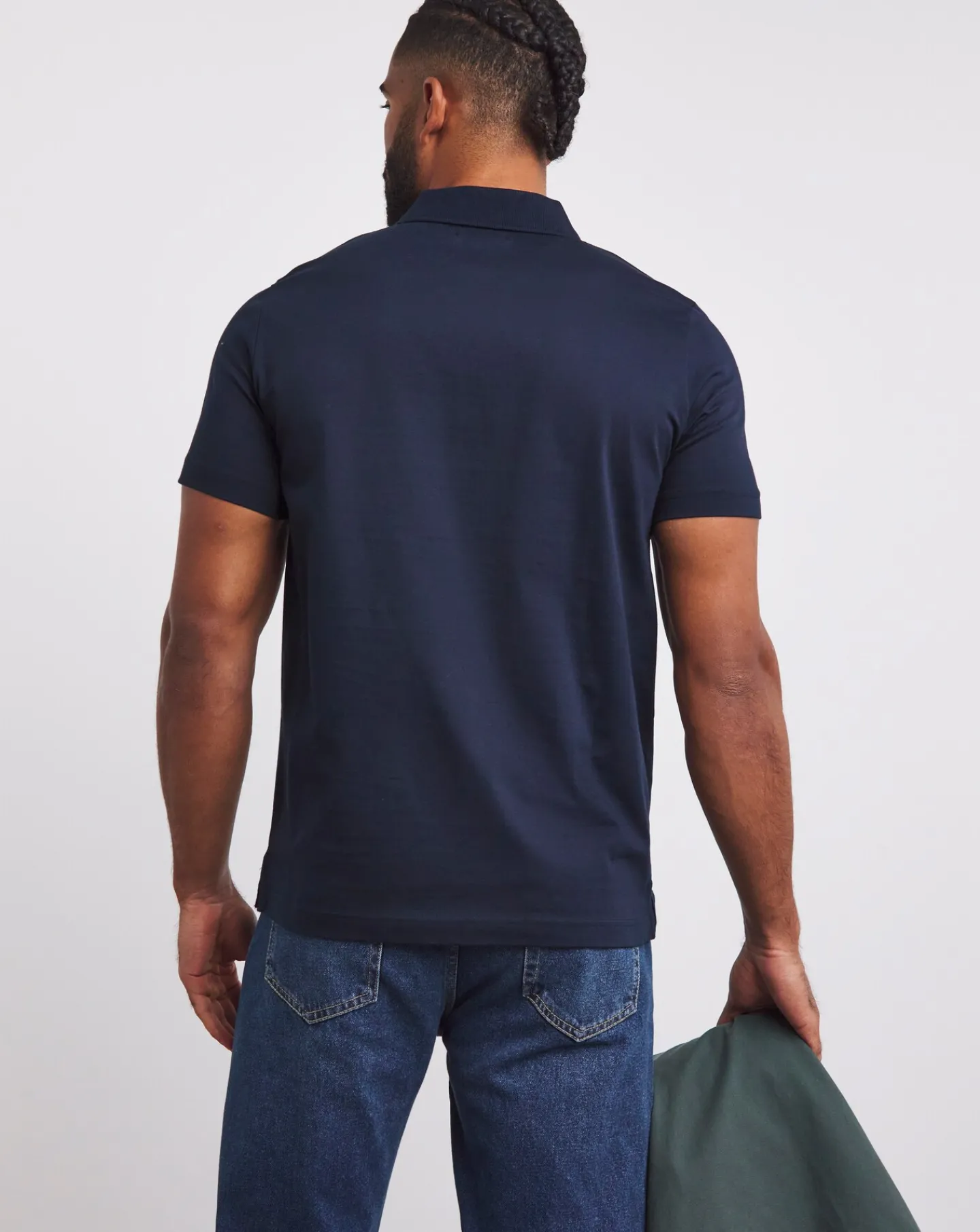 Jacamo Supima Zip Neck Polo