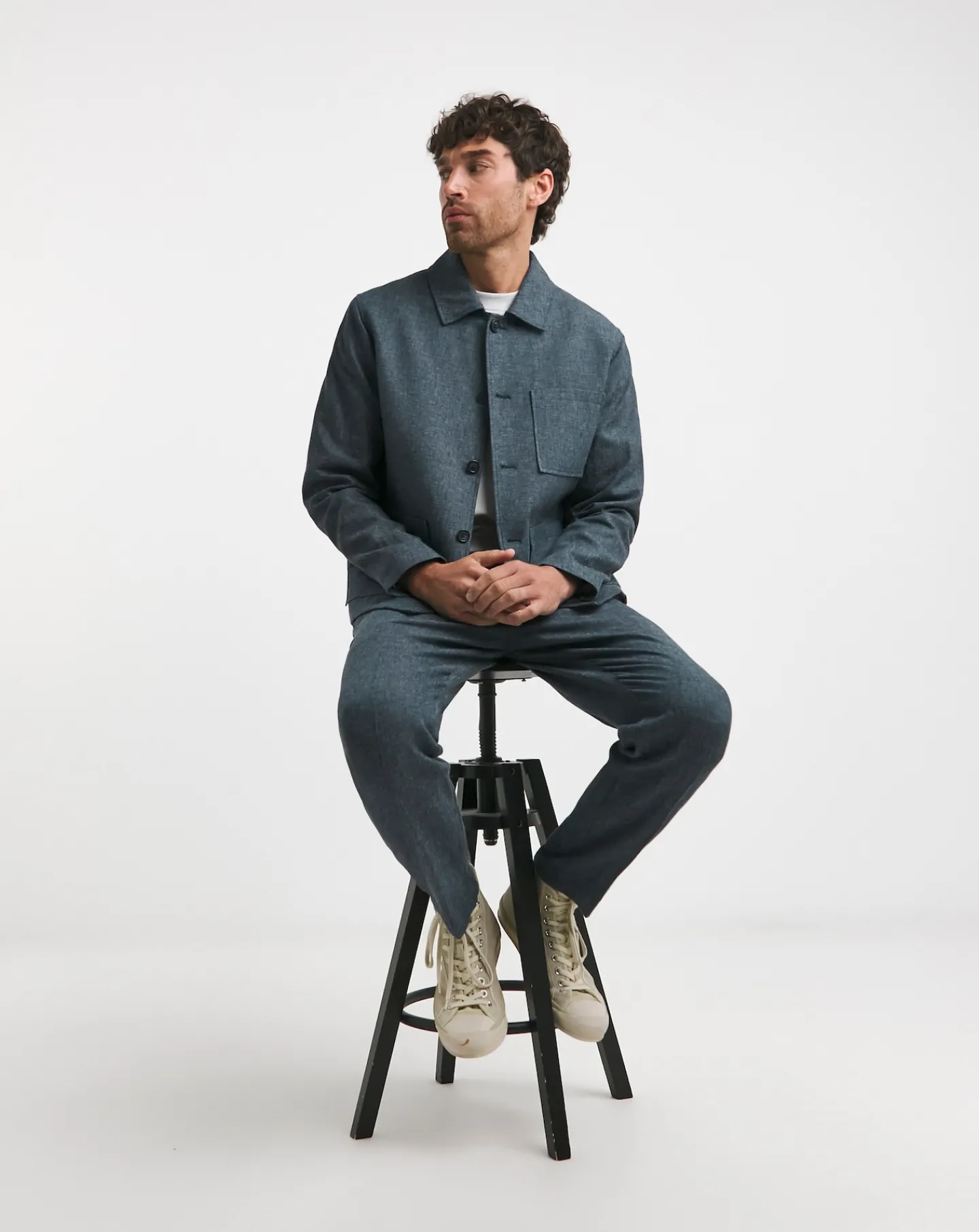 Jacamo Tailored Chambray Button Jacket