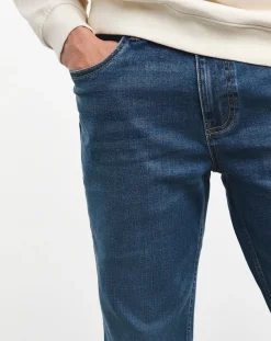 Jacamo Tapered Fit Stretch Jeans Mid Wash