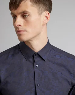 Ted Baker Floral Jacquard Slim Fit Shirt