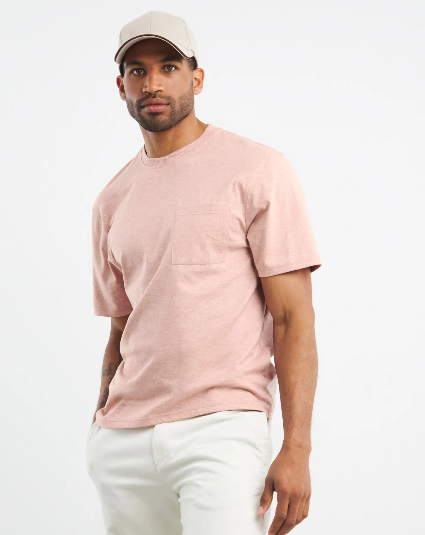 Jacamo Textured Marl Relaxed Fit Pocket T-Shirt