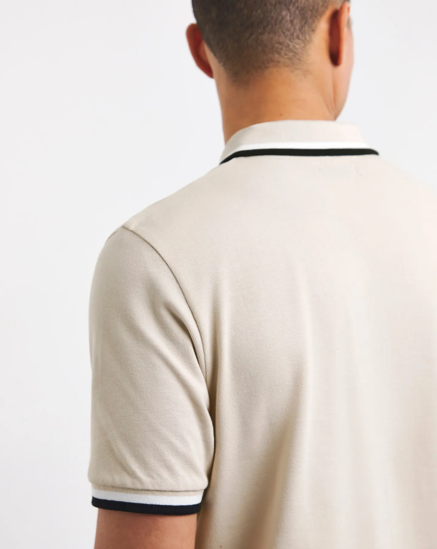 Jacamo Tipped Pique Polo Long