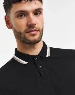 Jacamo Tipped Pique Polo Long