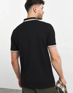 Jacamo Tipped Pique Polo Long