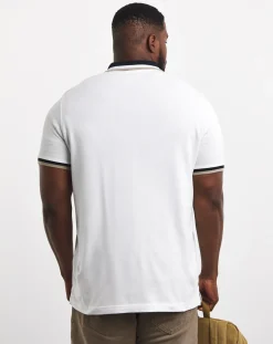 Jacamo Tipped Pique Polo Long