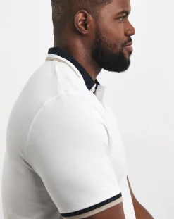 Jacamo Tipped Pique Polo Long