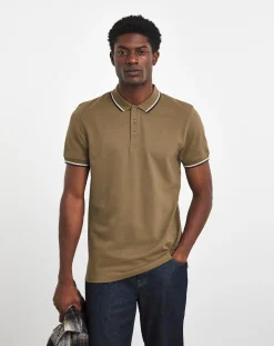 Jacamo Tipped Pique Polo Long