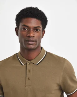 Jacamo Tipped Pique Polo Long