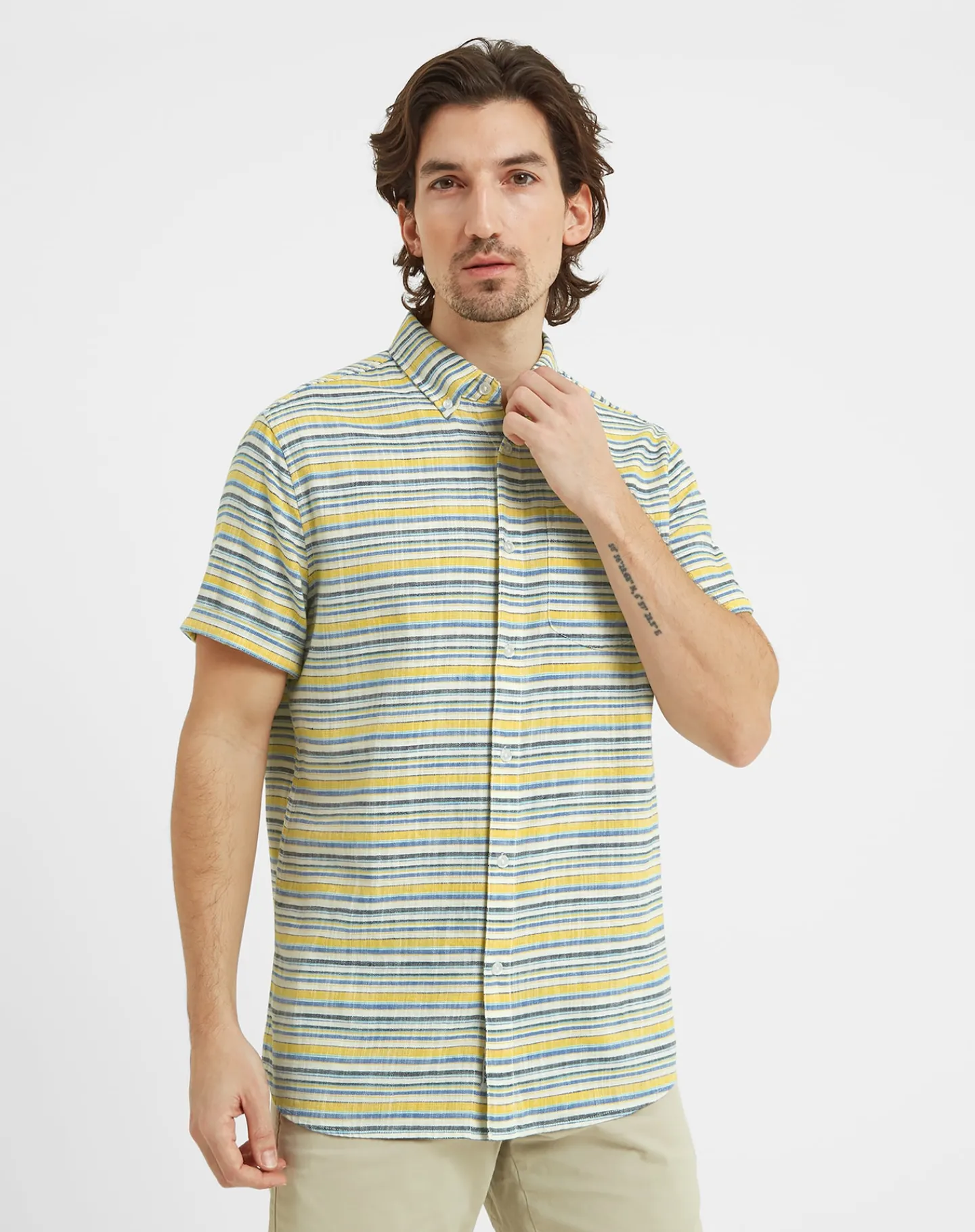 Tog 24 Tog24 Harold Mens Ss Stripe Shirt