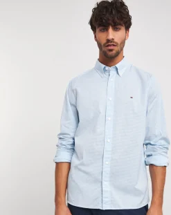 Tommy Hilfiger Blue Stripe Soft Flex Long Sleeve Shirt