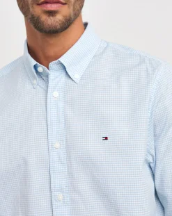 Tommy Hilfiger Blue Stripe Soft Flex Long Sleeve Shirt
