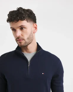 Tommy Hilfiger Cotton Cashmere Quarter Zip Jumper