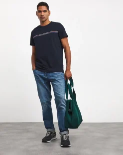 Tommy Hilfiger Stripe Chest Logo T-Shirt