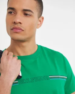 Tommy Hilfiger Stripe Chest Logo T-Shirt
