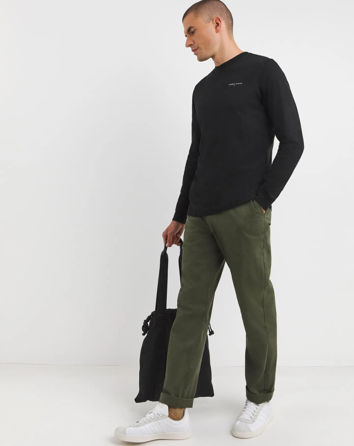 Tommy Jeans Long Sleeve Linear Chest Logo T-Shirt