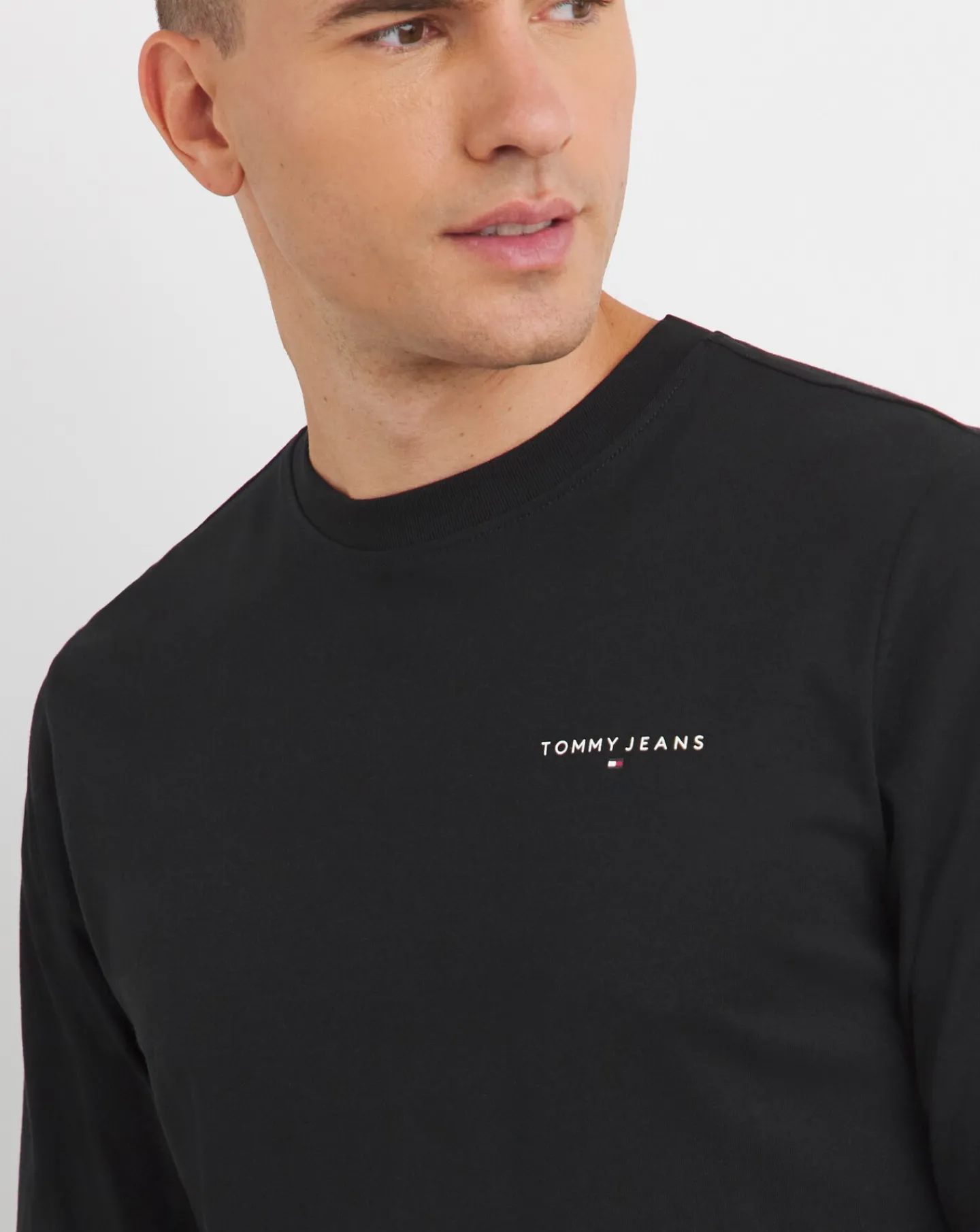 Tommy Jeans Long Sleeve Linear Chest Logo T-Shirt