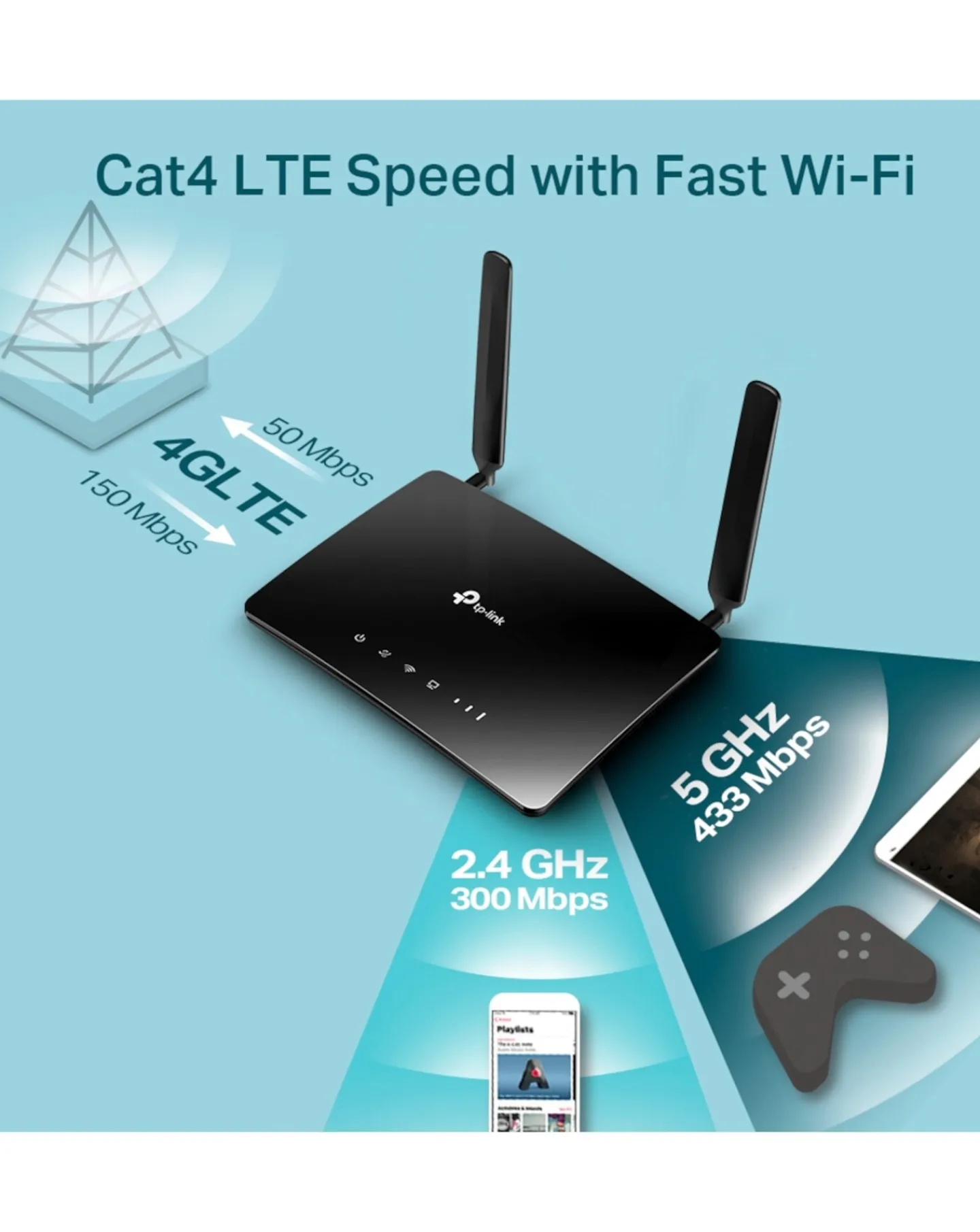 TP-Link MR200 AC750 Wireless Dual Band 4G LTE Router