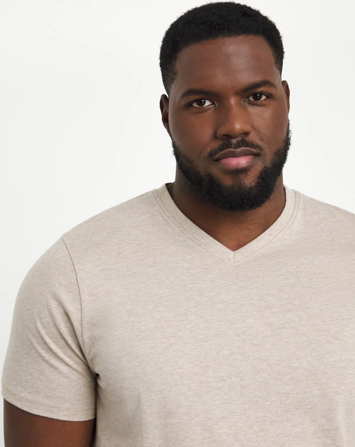 Jacamo V Neck Marl T-Shirt Long