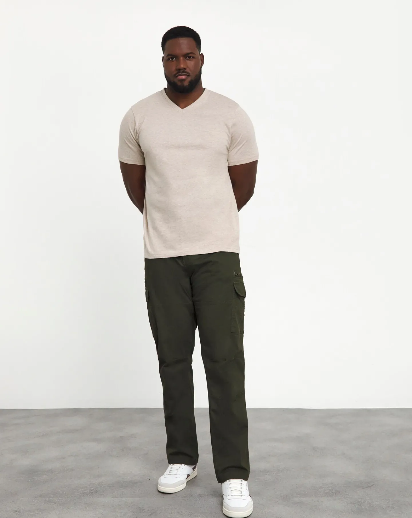 Jacamo V Neck Marl T-Shirt Long