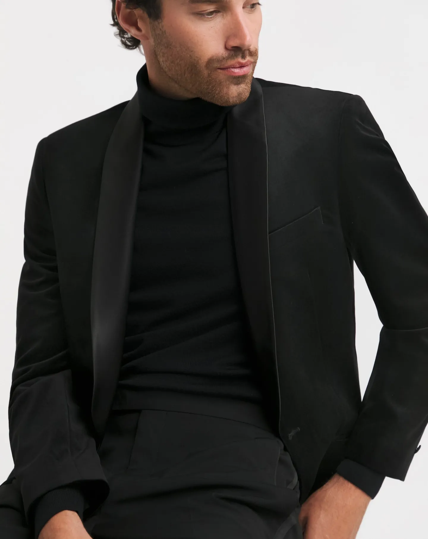 Jacamo Velvet Satin Lapel Blazer Regular