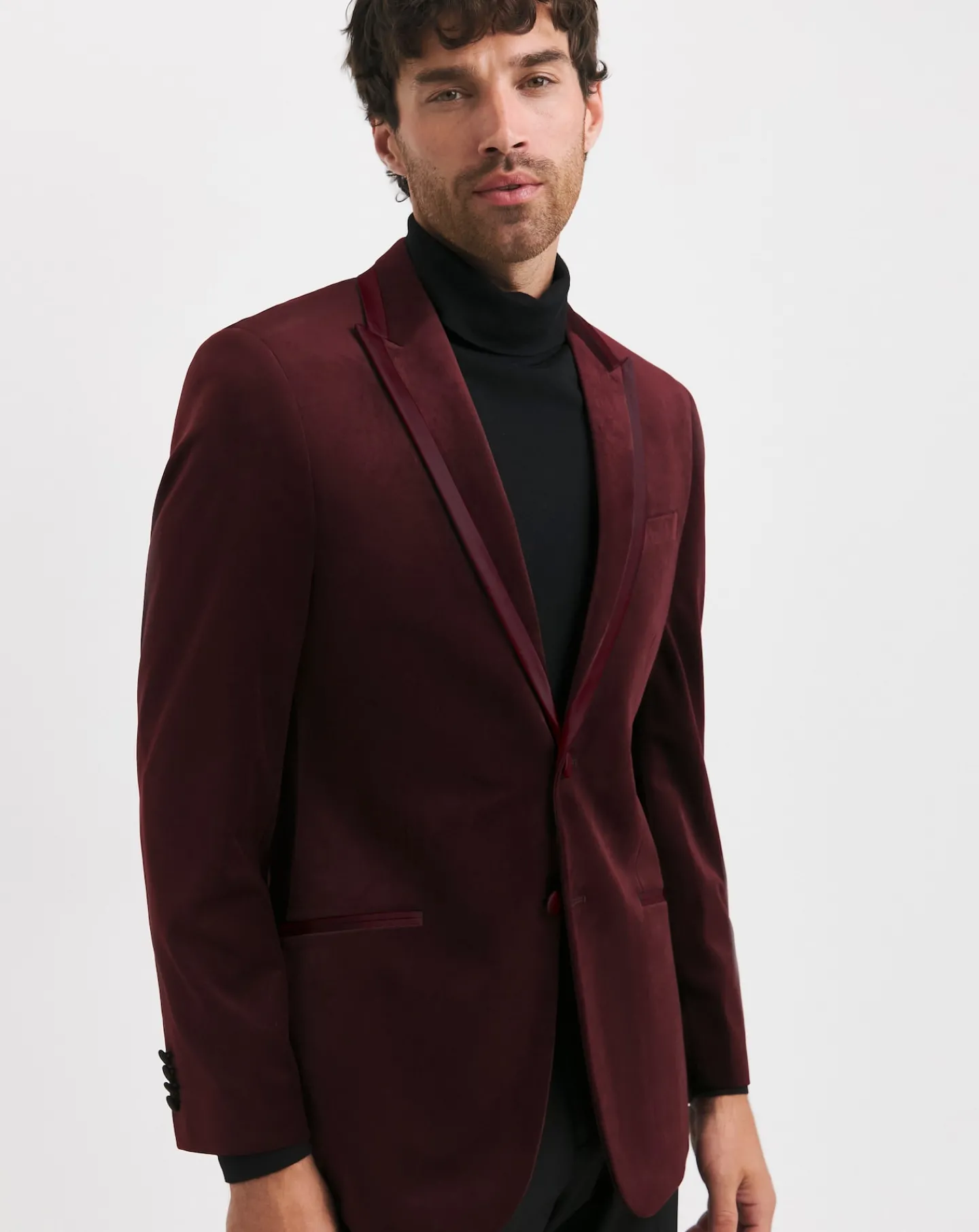 Jacamo Velvet Satin Lapel Blazer Regular