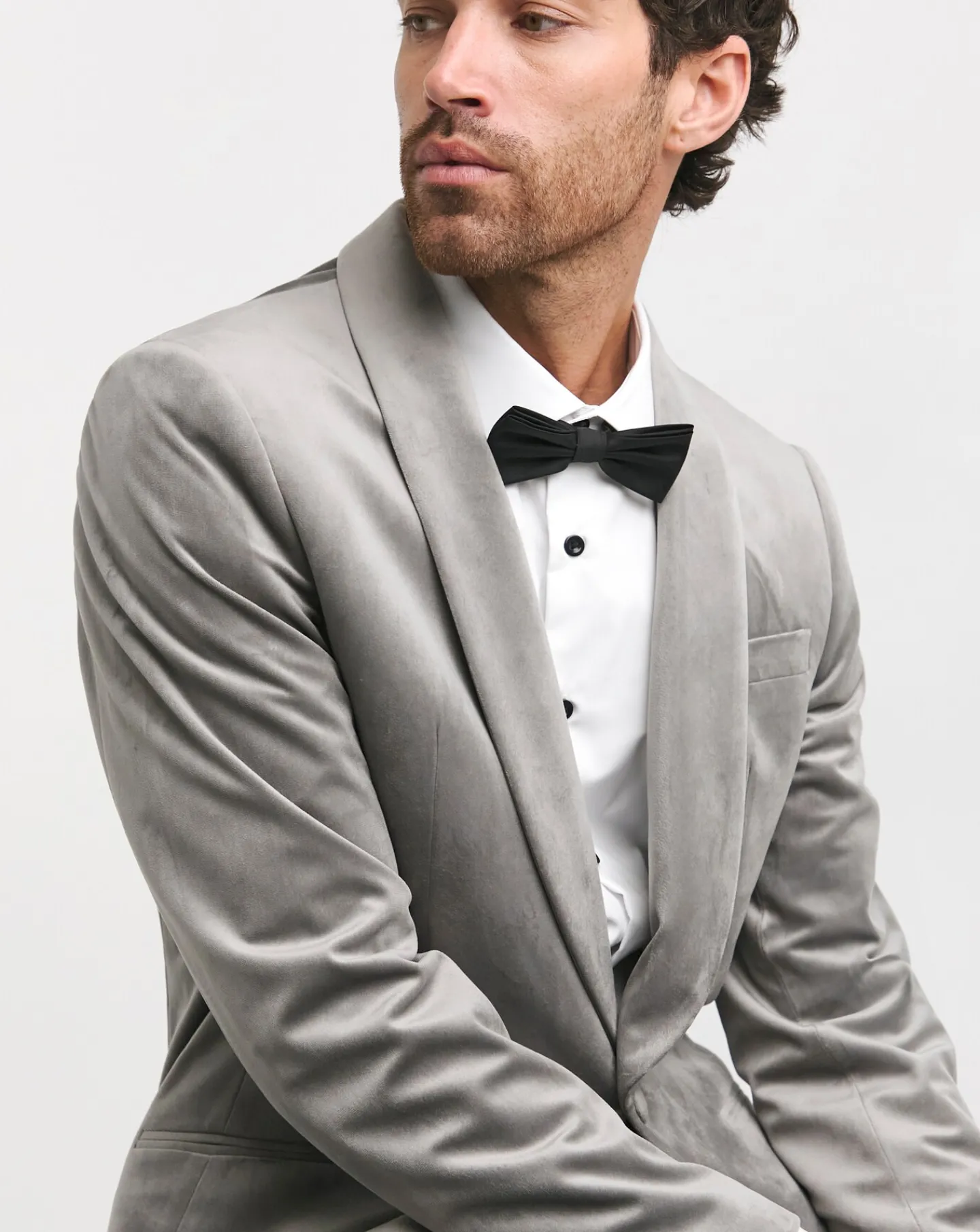 Jacamo Velvet Satin Lapel Shawl Collar Blazer