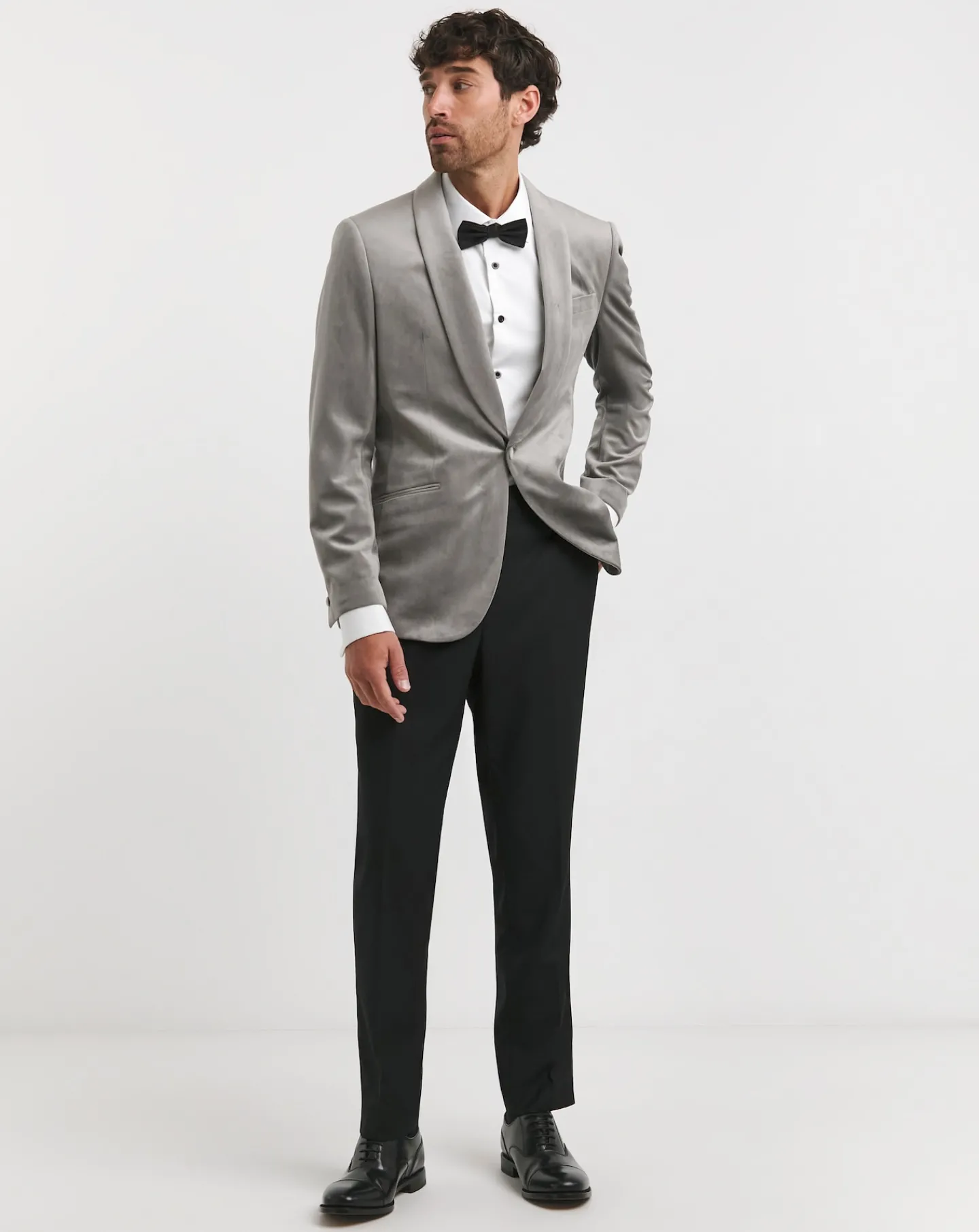 Jacamo Velvet Satin Lapel Shawl Collar Blazer