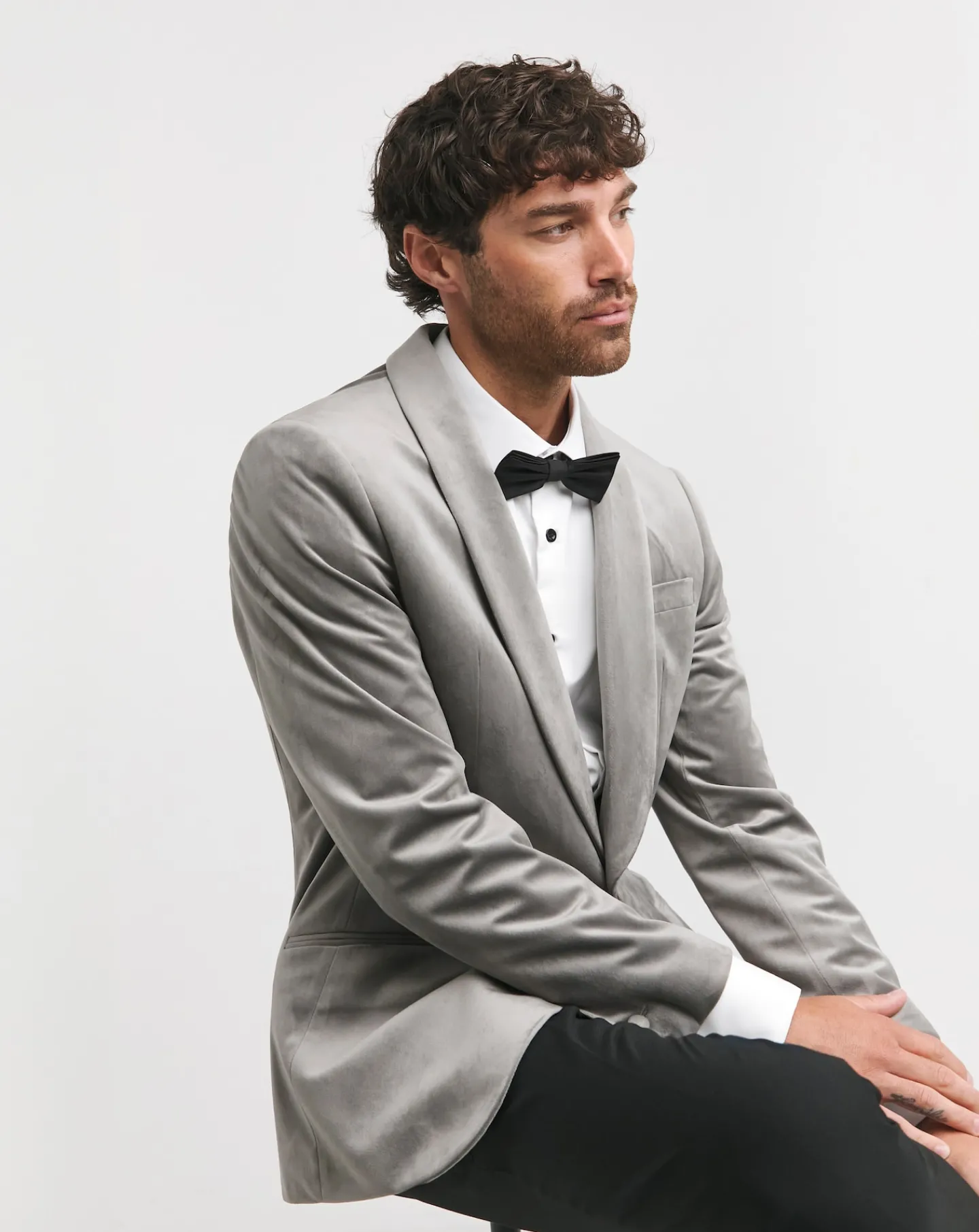 Jacamo Velvet Satin Lapel Shawl Collar Blazer
